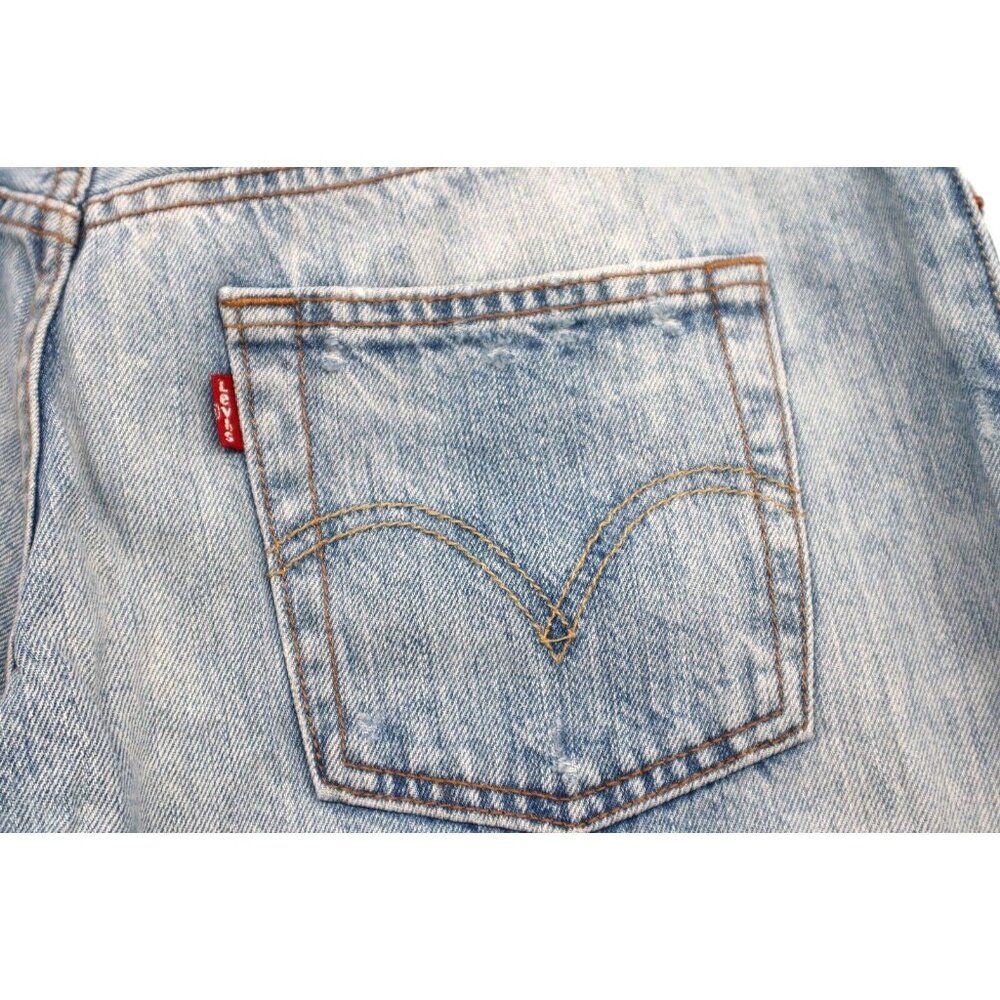 Levi's 501 Size 28 Straight Denim Jeans Men Distressed Faded - Picture 4 of 13